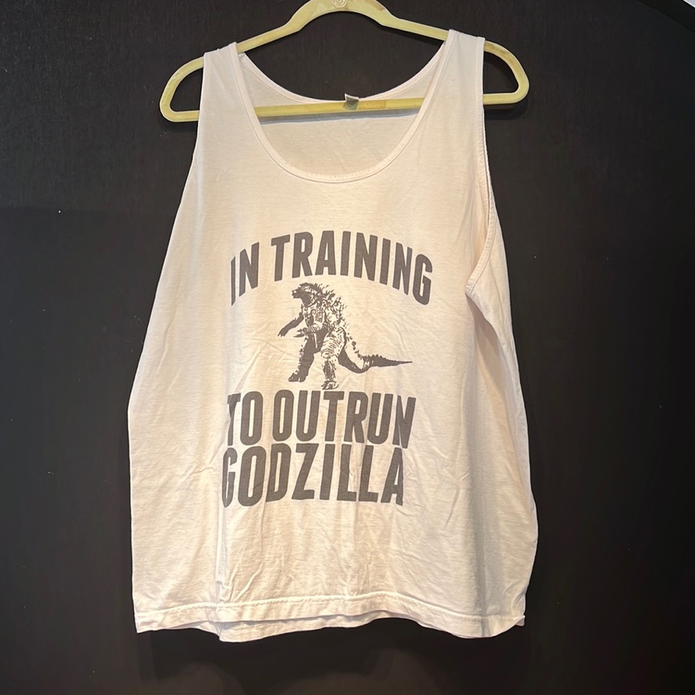 American apparel in training to out run Godzilla men’s tank top size XL